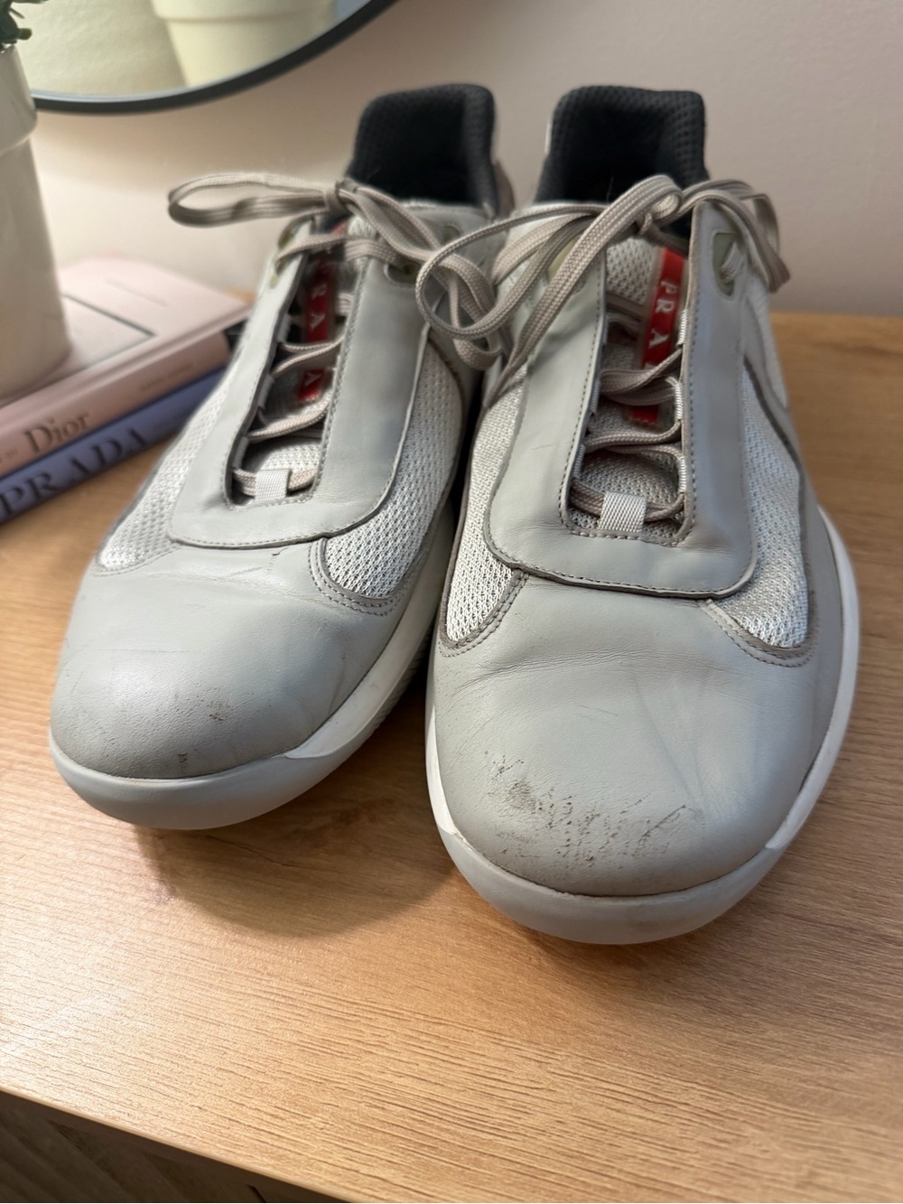 Prada Cup Men's Gray Casual Lace-Up Sneakers - Picture 6 of 16